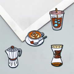 Surewin Crafts Custom Cute Cup Shape Metal Lapel Pins Ice Coffee Enamel Pins Soft Enamel Hard Enamel Pins