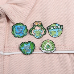 Surewin Crafts Custom Design Save the Earth Lapel Pins Soft Enamel Pin Badges with Butterfly Clutch
