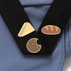 Surewin Crafts Pins Sandwich Metal Enamel Pin Custom Design Fashion Brooch Bread Cookies Dessert Food Soft Enamel Pins Badges