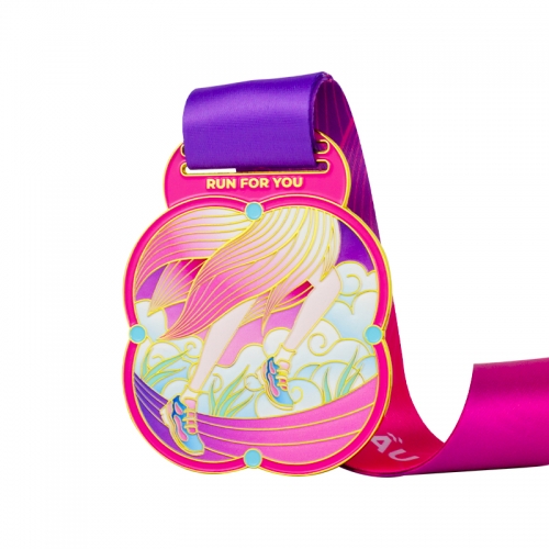 Custom spinning women run medal